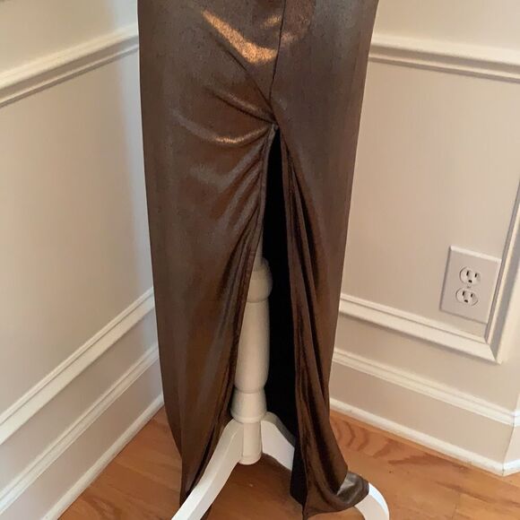 NBD Dancing Queen Maxi Dress In Shimmer Copper XS - Picture 6 of 9